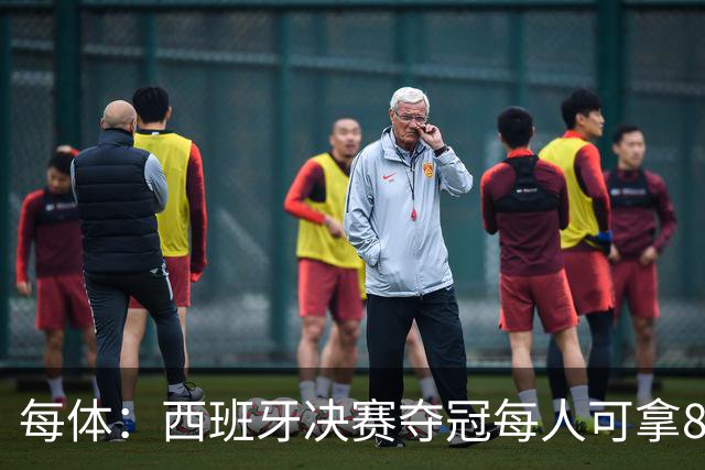 每体：西班牙决赛夺冠每人可拿86.5万欧，输了仍有50万欧